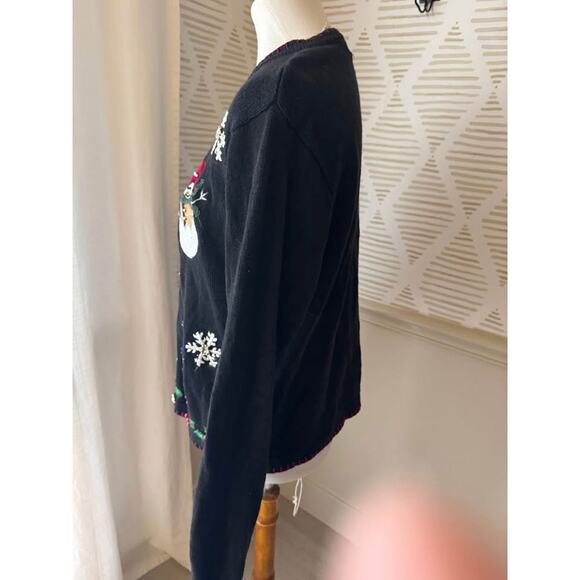 B.P. Design Medium Vintage Beaded Ugly Christmas Cardigan Sweater Long Sleeve - Picture 5 of 8